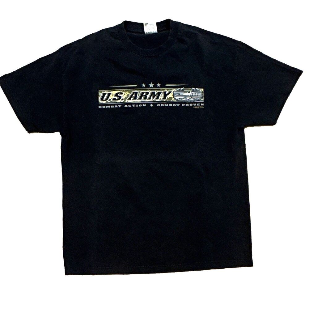 2005 7.62 Design US Army Combat Action Double-Sided  Black T-Shirt Men’s XL